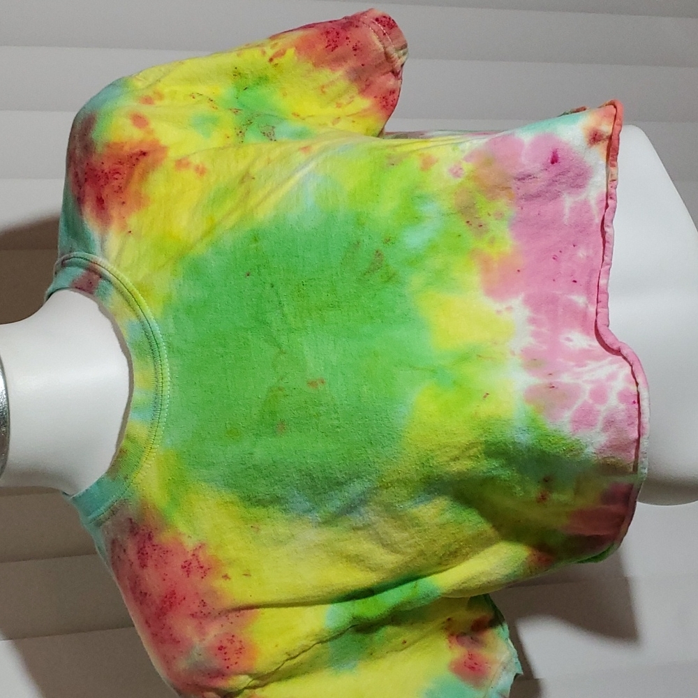 GEORGE Women's Tie Dye Short-sleeve Crop Top Tee-EUC-Sz M (38-40)